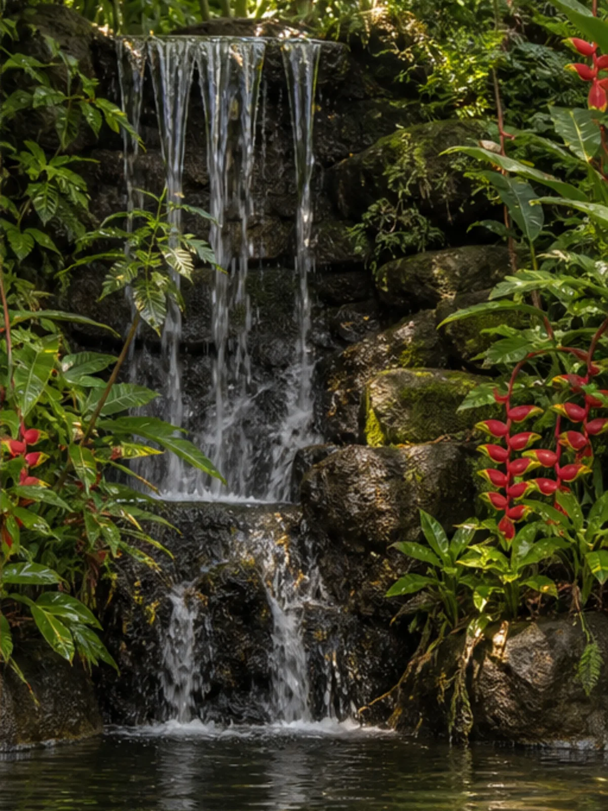 Waterfall garden in Costa Rica's Central Pacific rainforest