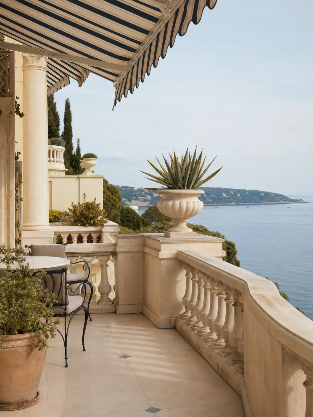 Belle Époque terrace overlooking the French Riviera