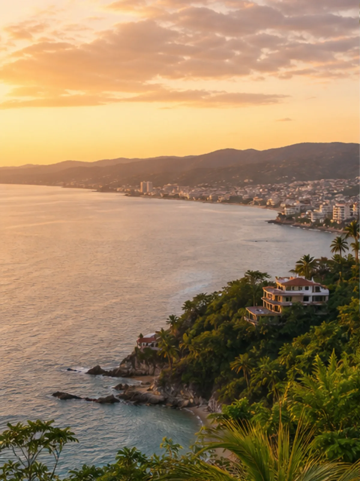 Banderas Bay coastline at Puerto Vallarta