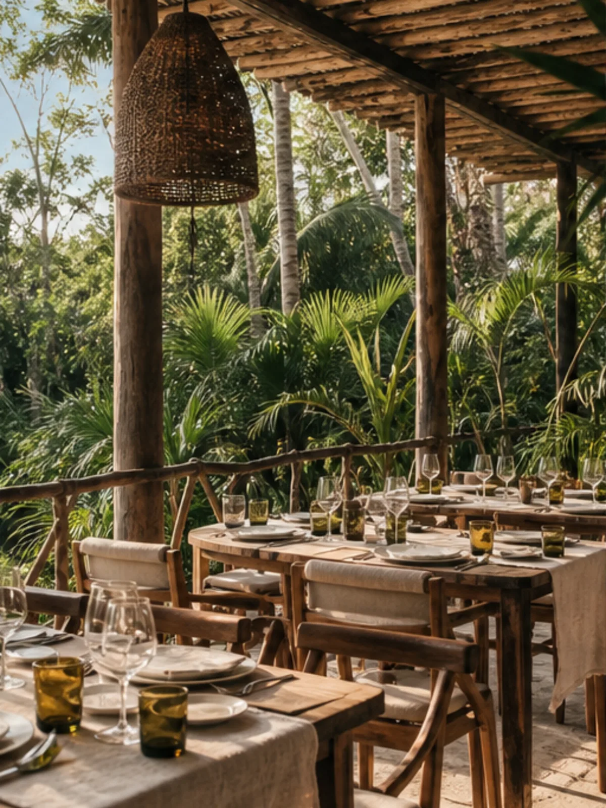 Open-air jungle terrace in Tulum